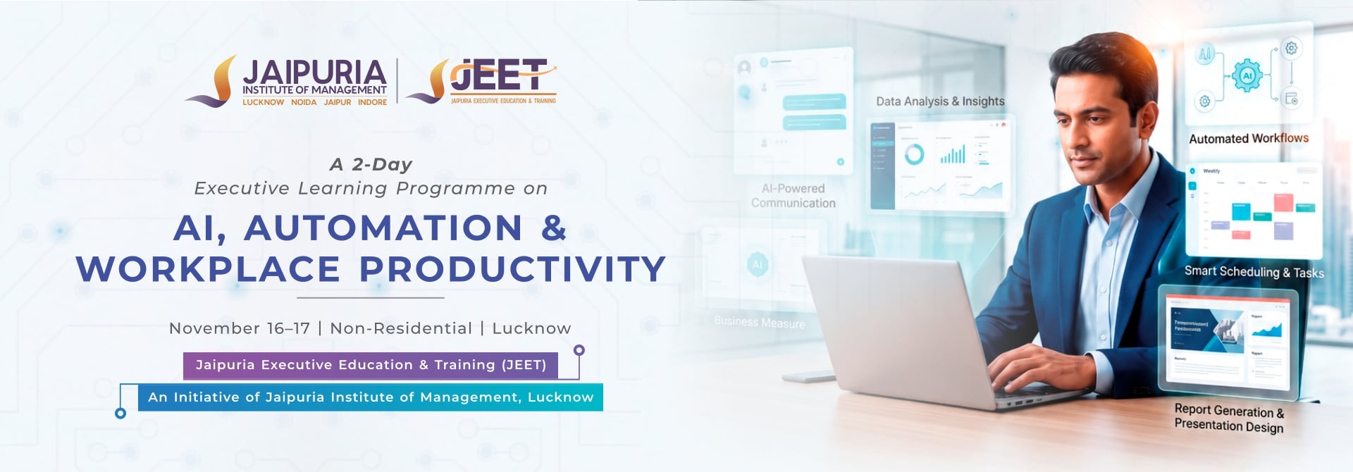 Jaipuria 2-Day Executive Learning Programme on AI, Jaipuria Jeet Automation & Workplace Productivity