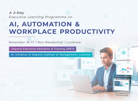 Jaipuria 2-Day Executive Learning Programme on AI, Jaipuria Jeet Automation & Workplace Productivity